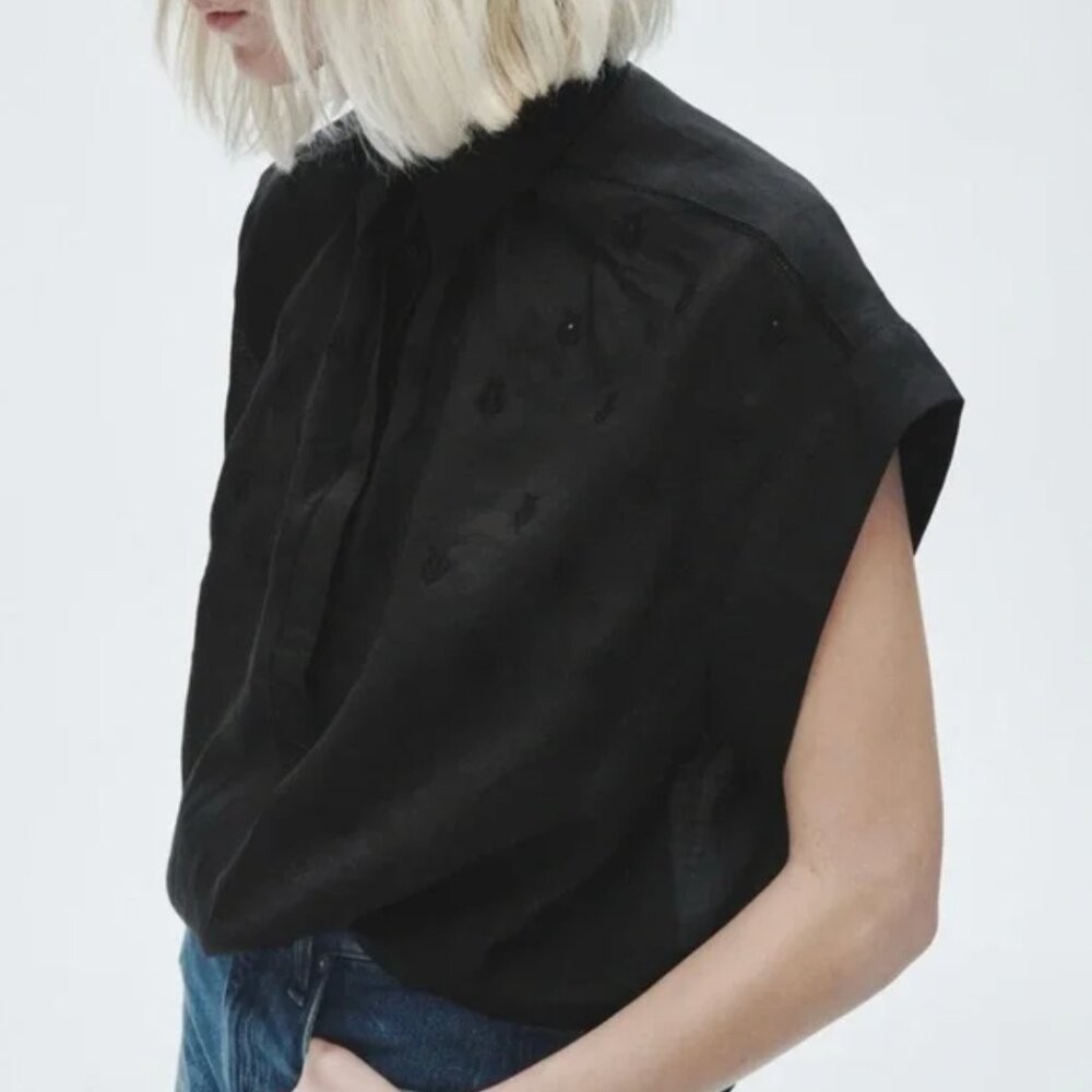 Rag & Bone Robin Ramie Embroidered Top - Picture 2 of 6